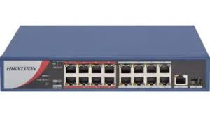 SWITCH POE 16 × 10/100 MBPS PUERTOS. 1 ×
1000 MBPS. 1 × 1000 MBPS SFP. HIKVISION.
MATERIAL METAL POTENCIA 130W.