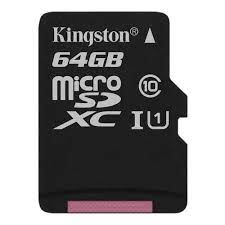[MEM-SKI-0515] MEMORIA MICRO SD 64GB CLASS 10 KINGSTON CANVAS SDCS2/64GB CON ADAPT Garantia 5 años